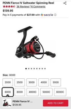 PENN Fierce IV 6000 Saltwater Spinning Reel